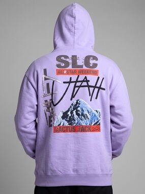 Cactus Jack Tour Hoodie Utah All Star Weekend 2023 Travis Scott Lavender Sz XXL